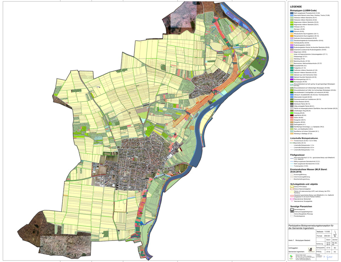 Biotopvernetzungskonszept Gemeinde Ingersheim - Karte der Biotoptypen