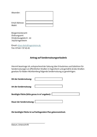 Sondernutzungserlaubnis