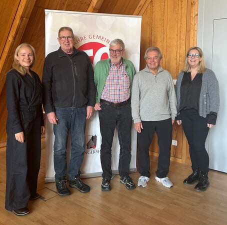 Foto: v.l. Frau Bürgermeisterin Lehnert, Herr Bodmer, Herr Welter, Herr Fleischmann, Frau Rösch