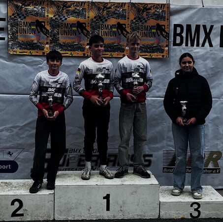 1. Platz Noah Sonntag, 3. Platz Leonidas Ganitis, 4.Platz Simon Schneider alle MSC Ingersheim