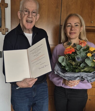 Foto: Herr Walter Adler und Frau Bürgermeisterin Lehnert