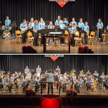 Jugendorchester (oben) und Blasorchester (unten)