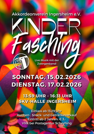 Vorverkauf bei der Postagentur Scheyhing ab 31. Januar