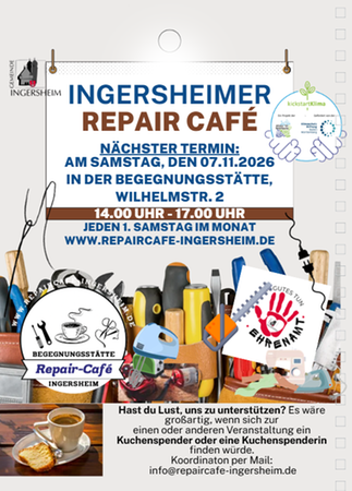 Repaircafe 07.11.26 ab 14 Uhr