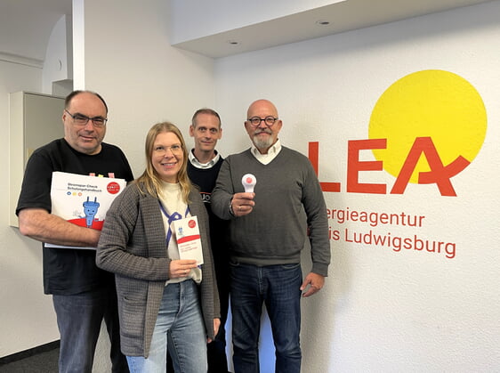 Das Team Stromspar-Check bei der LEA: Ralf, Franziska, Paolo, Andreas und Stefan (o.Abb.)