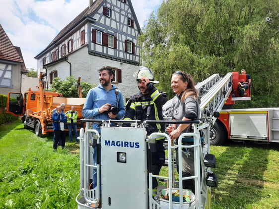 Fotograph, Feuerwehr und Frau Opitz