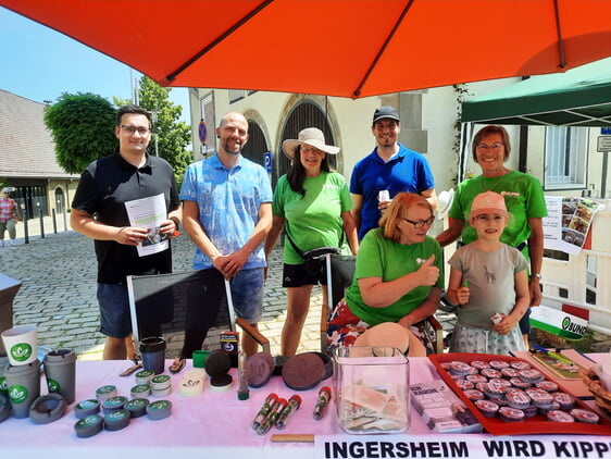 Infostand auf dem Hindenburgplatz