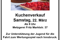 Kuchenverkauf der Jugend