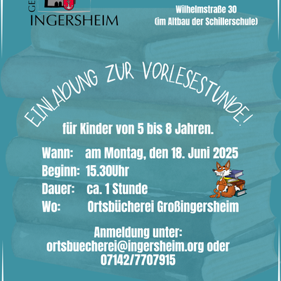Einladung zur Vorlesestunde 