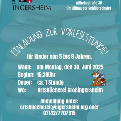 Einladung zur Vorlesestunde 