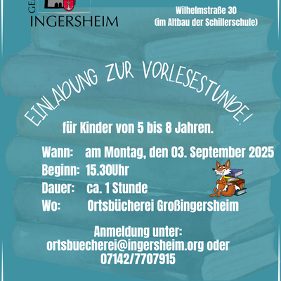 Einladung zur Vorlesestunde 
