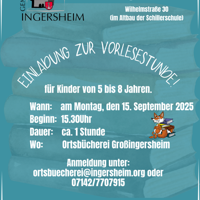 Einladung zur Vorlesestunde 