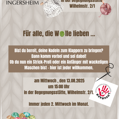 Strickcafé in der Begegnungsstätte 