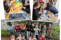 Bunte Kunstwerke aus Stoff