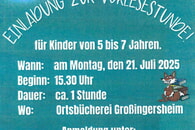 Einladung zur Vorlesestunde