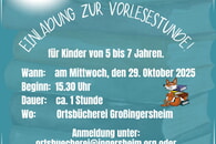 Einladung zur Vorlesestunde am Mittwoch, 29. Oktober 2025