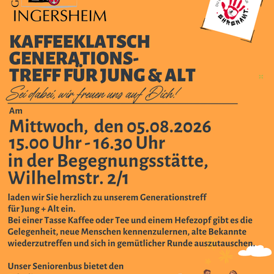 Kaffeeklatsch Generationstreff f&uuml;r Jung und Alt 