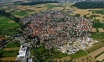 Großingersheim - rechts unten das Wohngebiet Brühl II